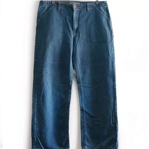 90s Y2K Vintage Wide Leg Fatigue jeans in Weathered Indigo 14 Baggy Urban Skater